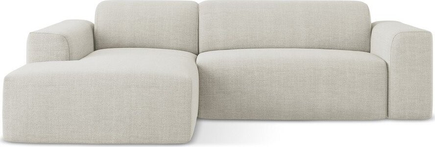 Béžová rohová pohovka (levý roh/s lenoškou) Keli – Makamii