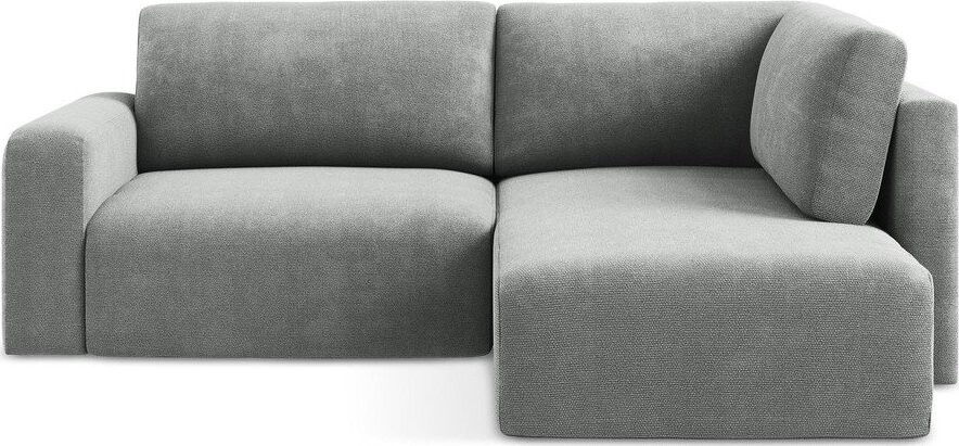 Šedá žinylková rozkládací/s úložným prostorem rohová pohovka (pravý roh/do L) Kona – Makamii