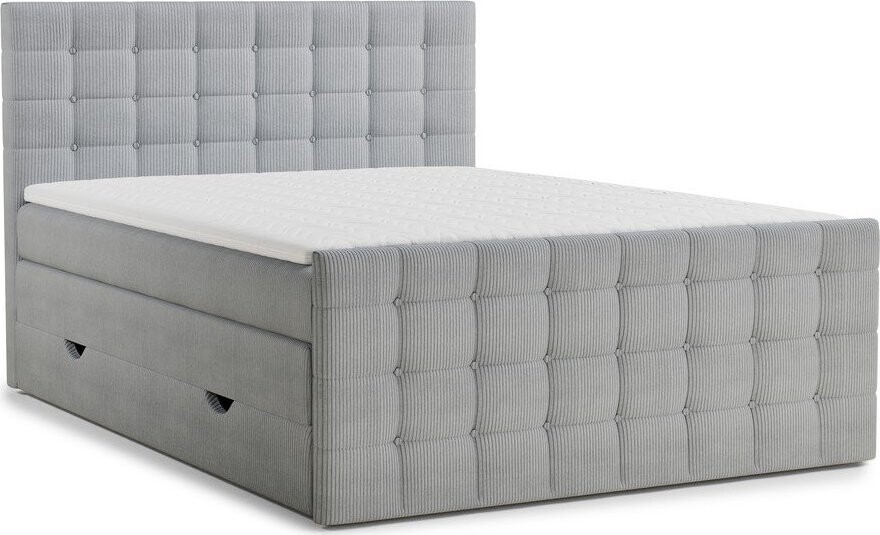 Šedá boxspring postel s úložným prostorem 160x200 cm Tasca – Maison de Rêve
