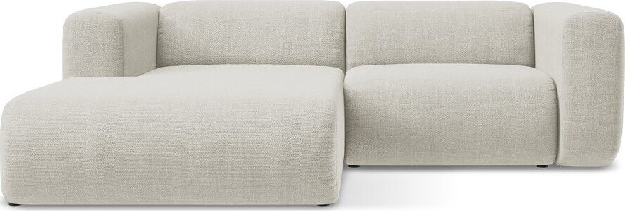 Béžová rohová pohovka (levý roh/s lenoškou) Ekahi – Makamii