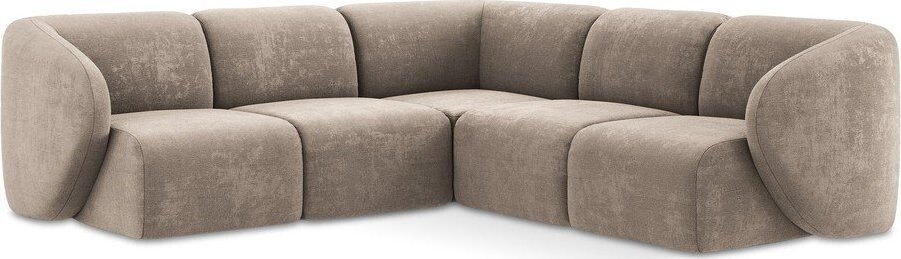 Světle hnědá žinylková rohová pohovka Lani – Makamii