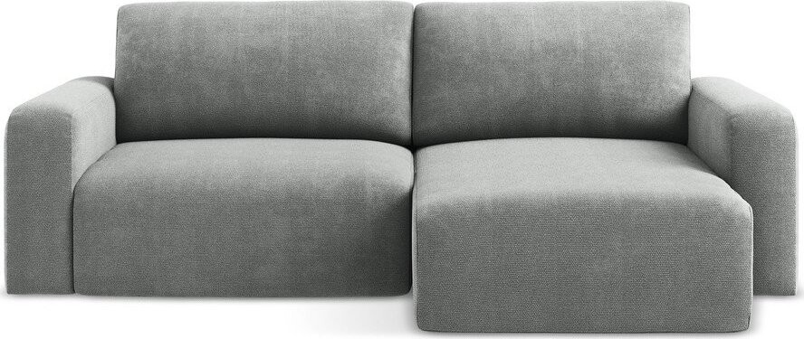 Šedá žinylková rozkládací/s úložným prostorem rohová pohovka (pravý roh/s lenoškou) Kona – Makamii