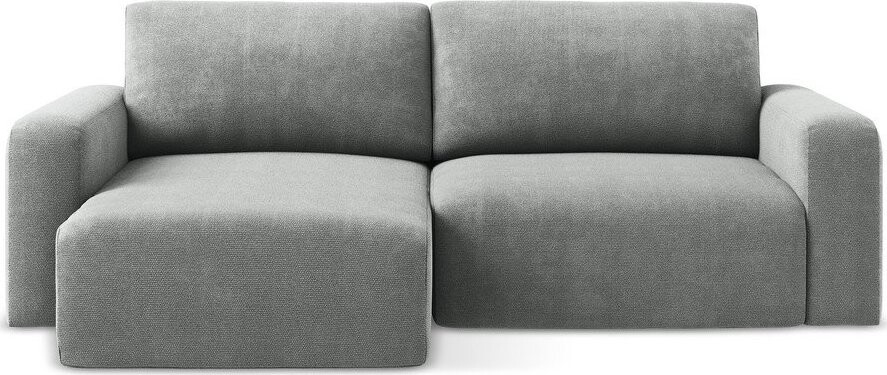 Šedá žinylková rozkládací/s úložným prostorem rohová pohovka (levý roh/s lenoškou) Kona – Makamii