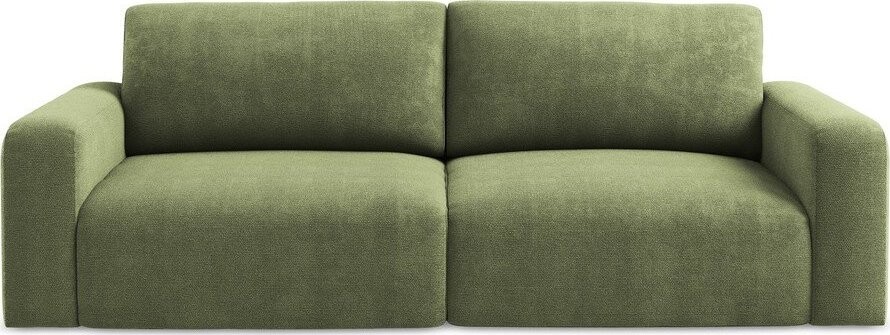 Zelená žinylková rozkládací/s úložným prostorem pohovka 252 cm Kona – Makamii