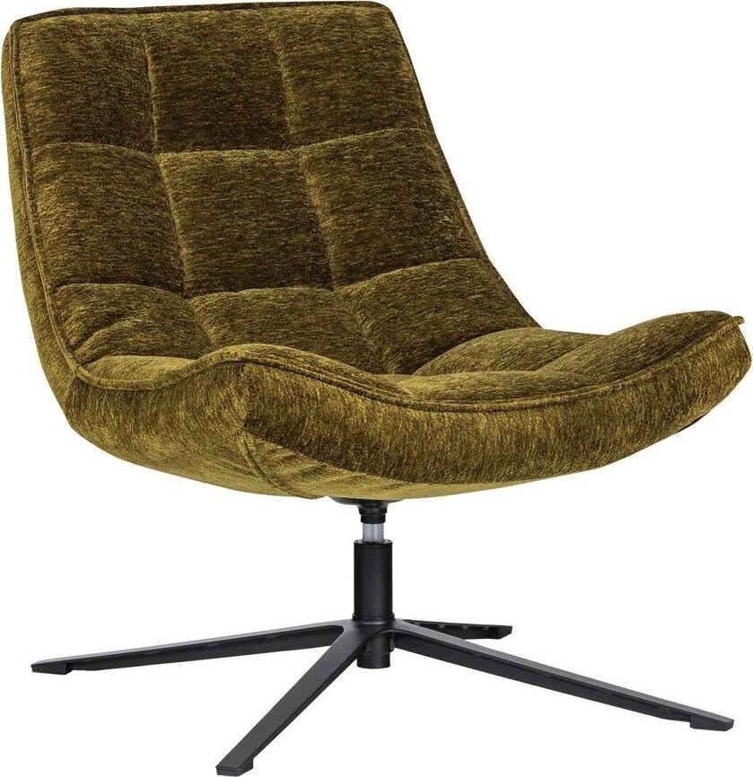 Zelené otočné žinylkové křeslo Maudi – WOOOD