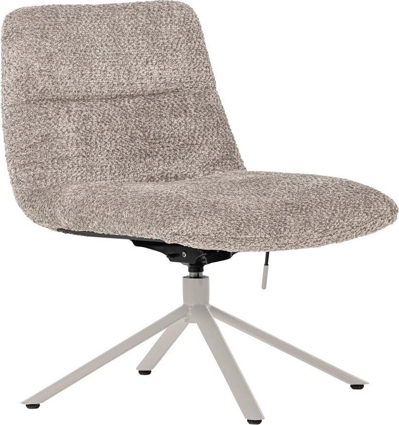 Světle šedé otočné křeslo z textilie bouclé Soren – WOOOD