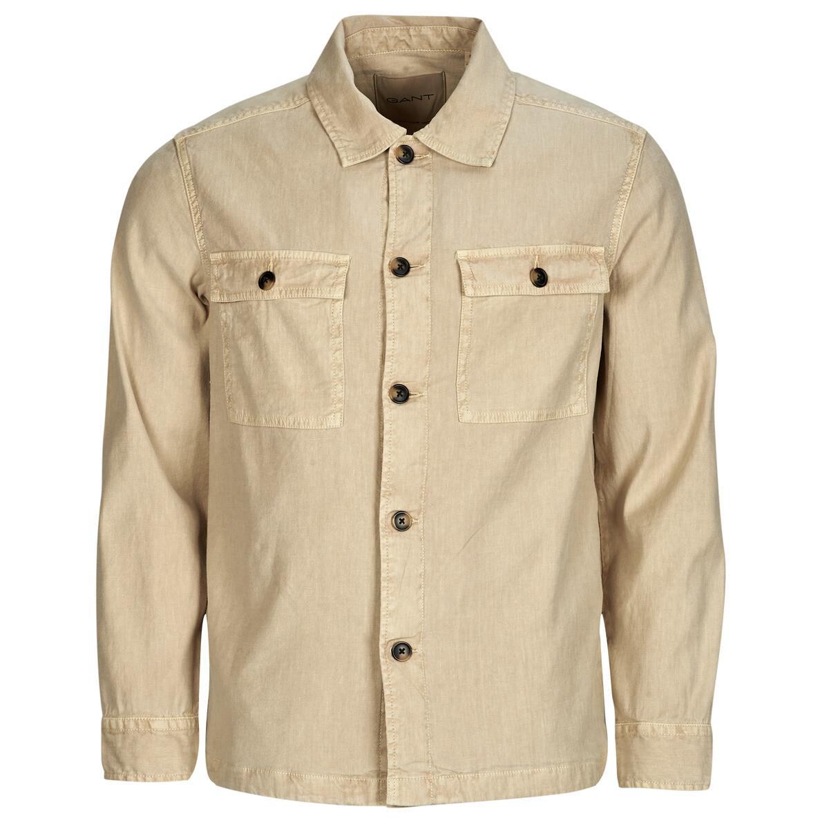 Gant  REG COT/LINEN OVERSHIRT  Béžová