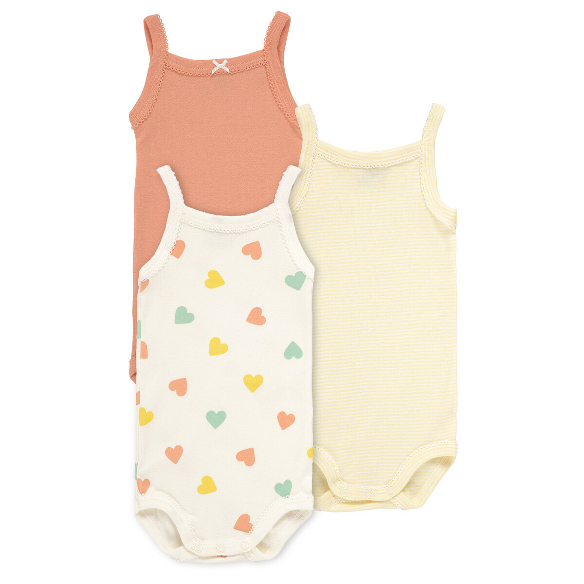 Petit Bateau  3 BODIES A BRETELLES  ruznobarevne