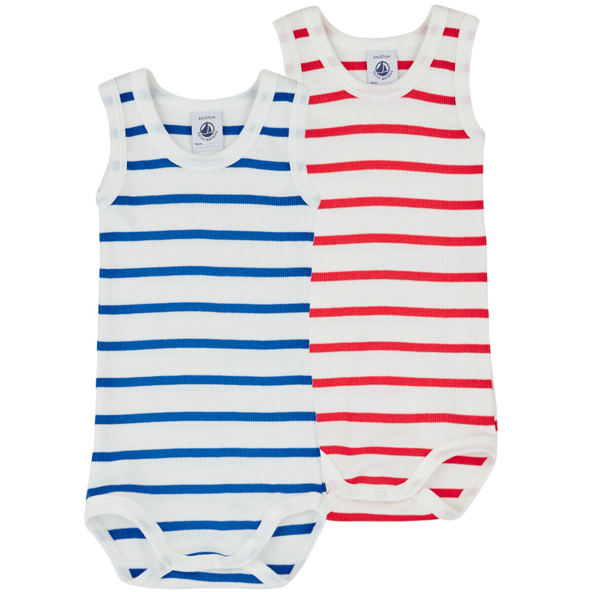 Petit Bateau  2 BODIES SM  ruznobarevne