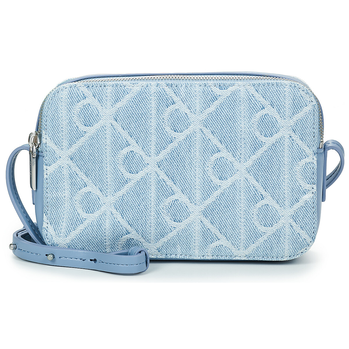 Calvin Klein Jeans  EMBLEM AOP DENIM CAMERA BAG  Modrá