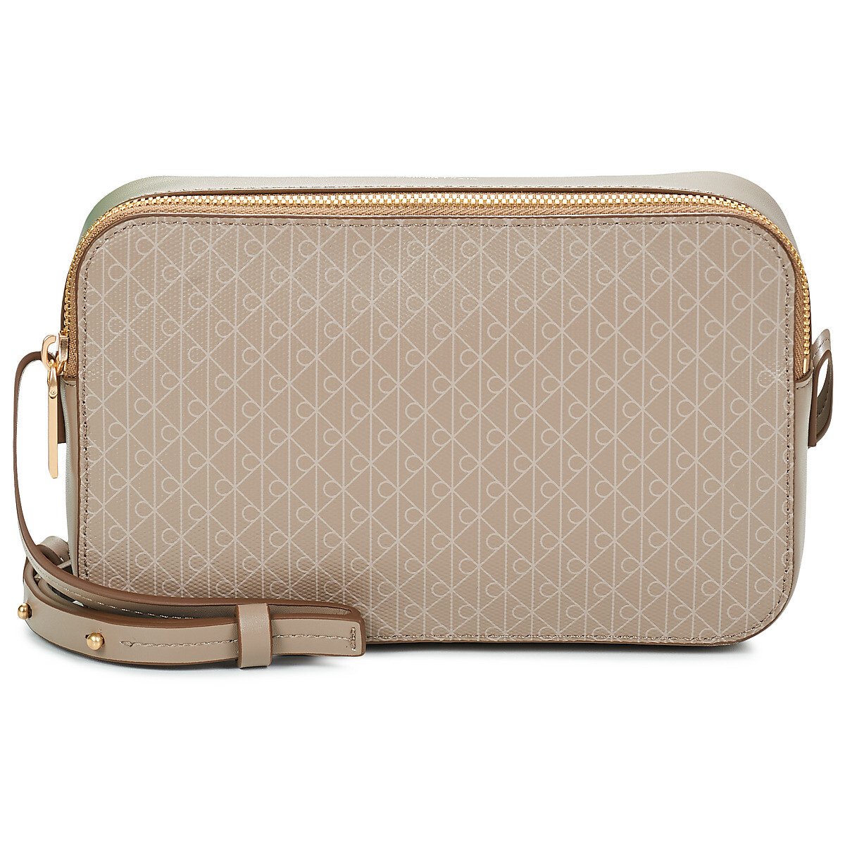 Calvin Klein Jeans  EMBLEM AOP ELONGATED CAMERA BAG  Béžová