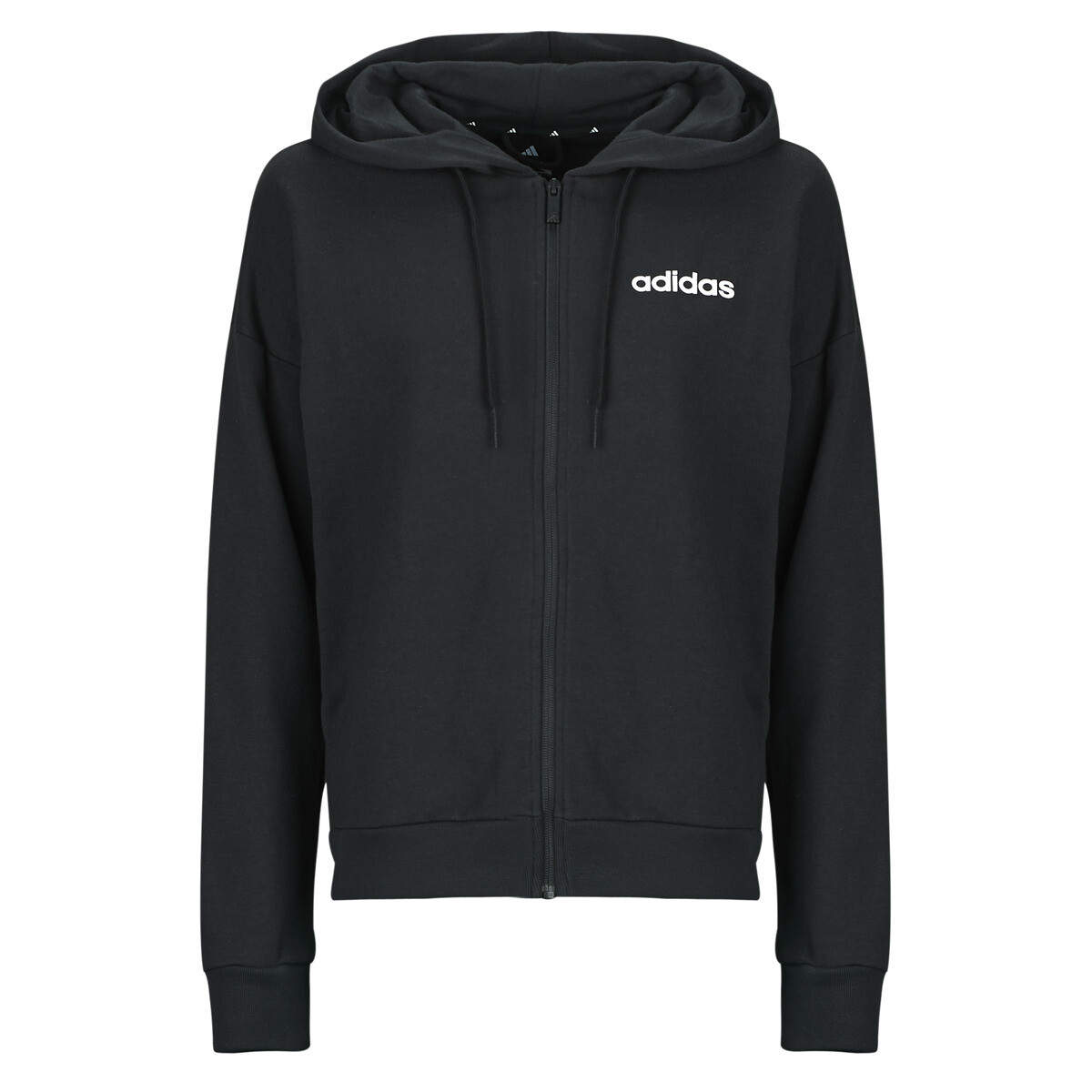adidas  Essentials Linear Full-Zip French Terry Hoodie  Černá