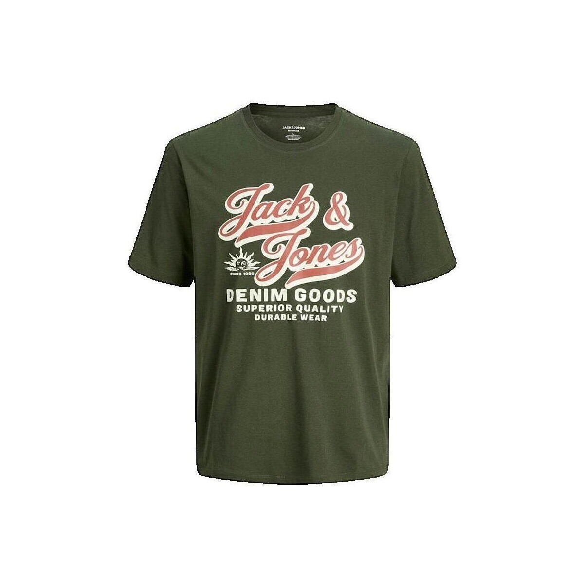 Jack & Jones  T-shirt Jack   Jones col rond beige en coton biologique  Béžová