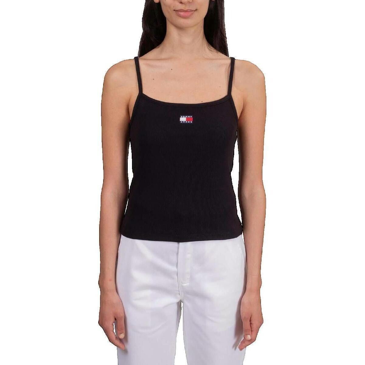 Tommy Hilfiger  Débardeur Tommy Hilfiger Badge Rib Strap noir  Černá