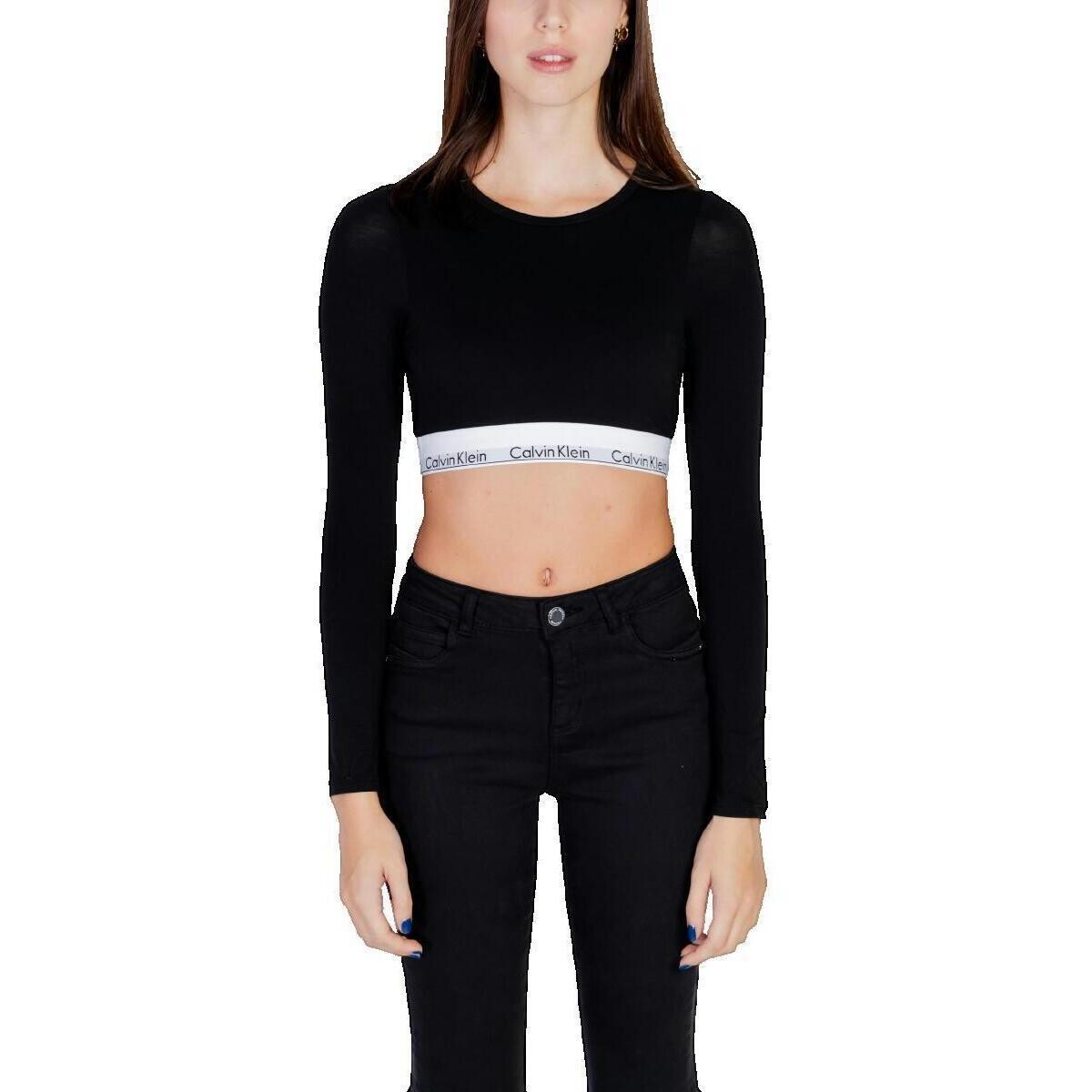 Calvin Klein Jeans  Top  crop top manches longues  Černá