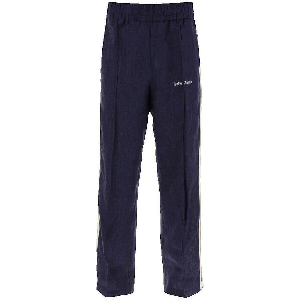 Palm Angels  Pantalon Palm Angels en lin bleu marine  Modrá