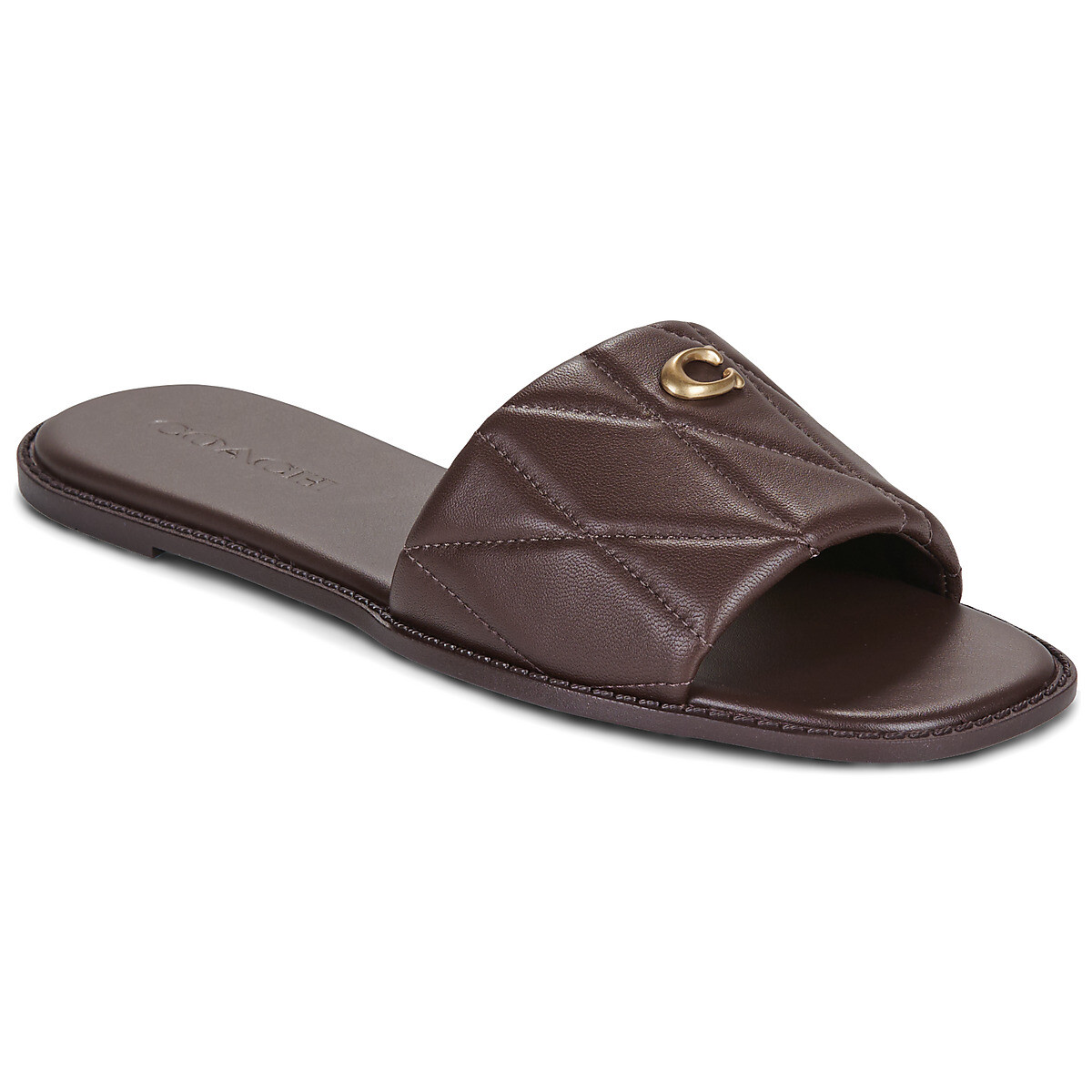 Coach  HOLLY QUILTED LEATHER SANDAL  Hnědá
