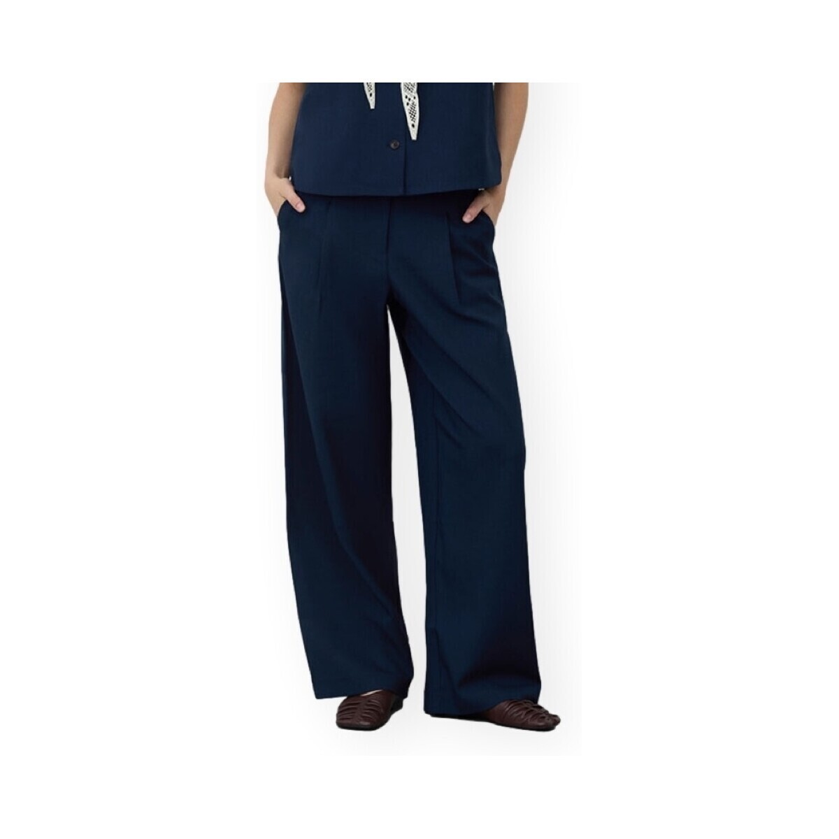 Vila  Rosa Trousers - Navy Blazer  Modrá