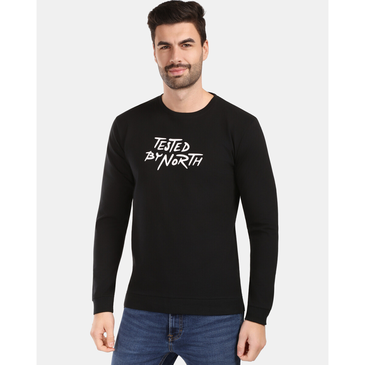 Kilpi  Pánské bavlněné tričko s dlouhým rukávem  BASE-M  Černá