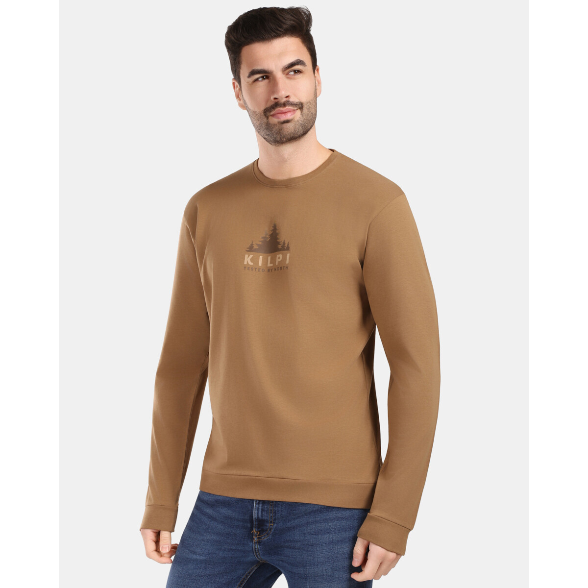 Kilpi  Pánské bavlněné tričko s dlouhým rukávem  BASE-M  Hnědá