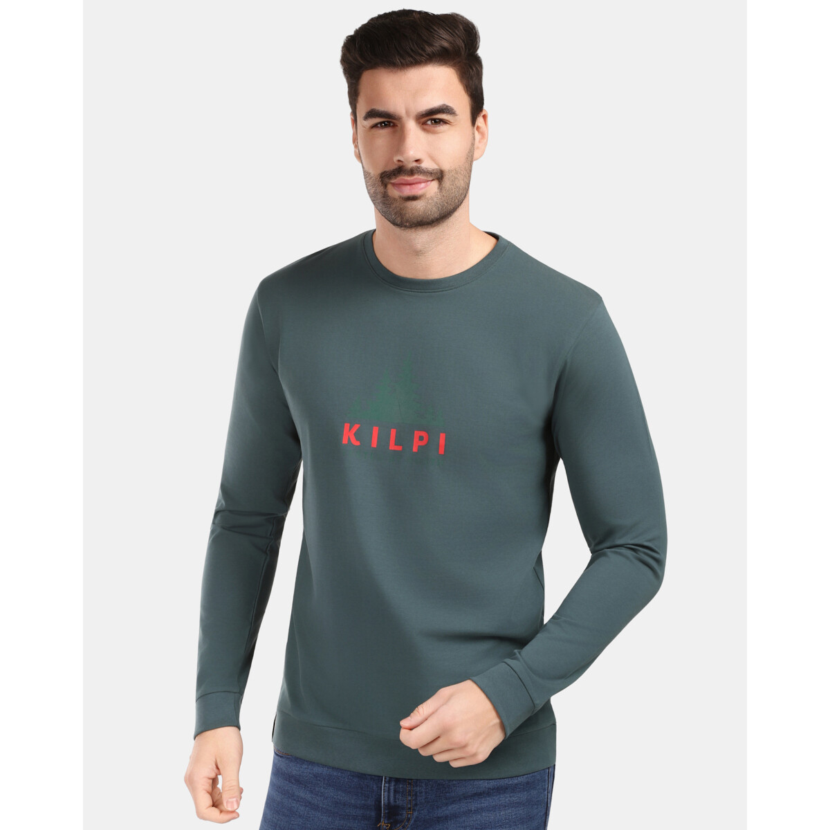 Kilpi  Pánské bavlněné tričko s dlouhým rukávem  BASE-M  Zelená
