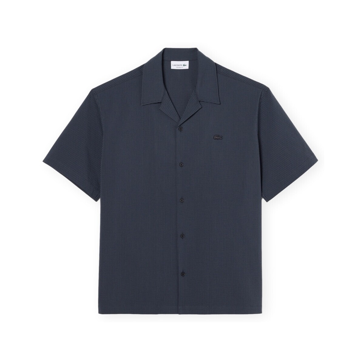 Lacoste  Seersucker Relaxed Fit Shirt - Noir/Gris  Šedá