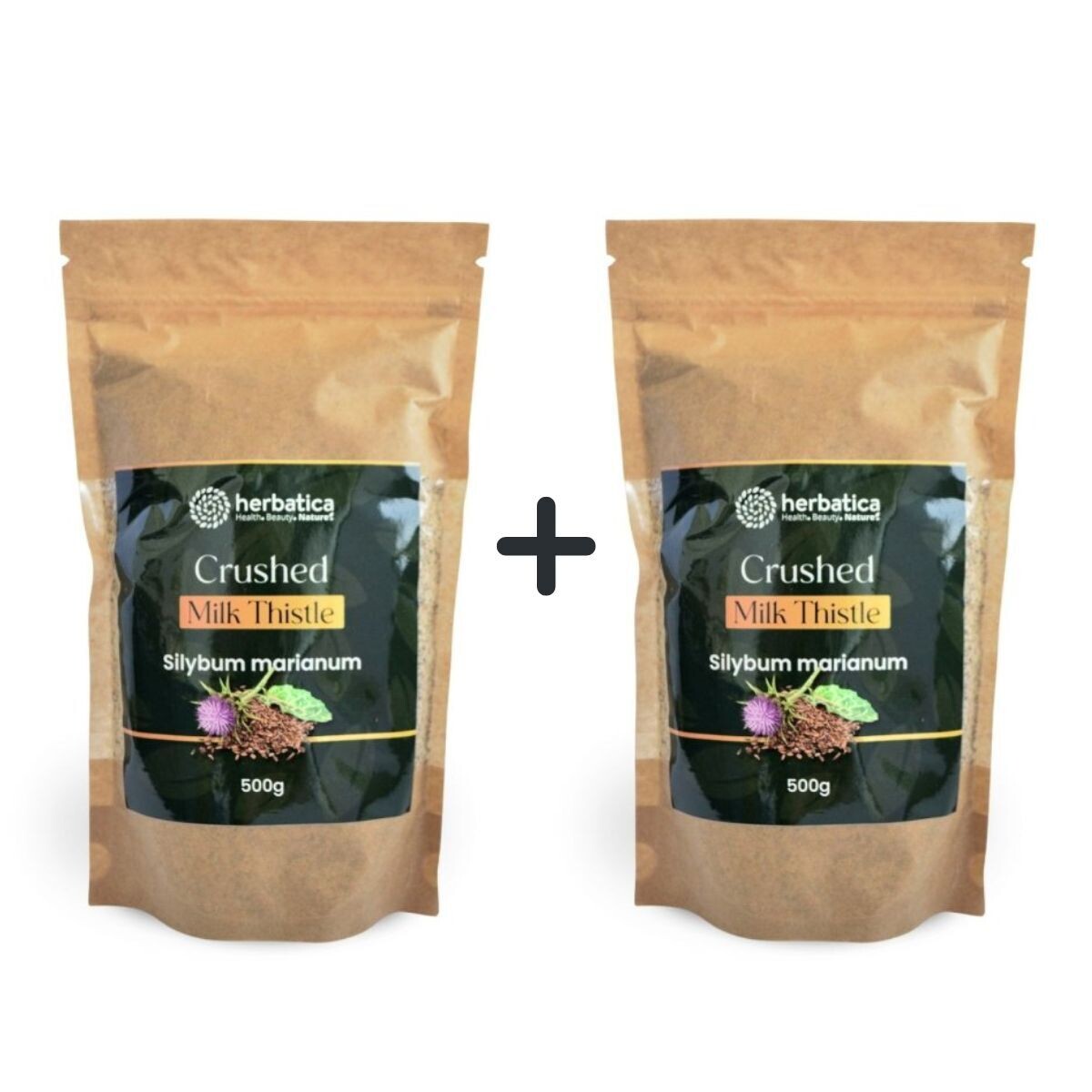 Zvýhodněný set: 2x 100% jemně drcený ostropestřec mariánský - 500g - Herbatica