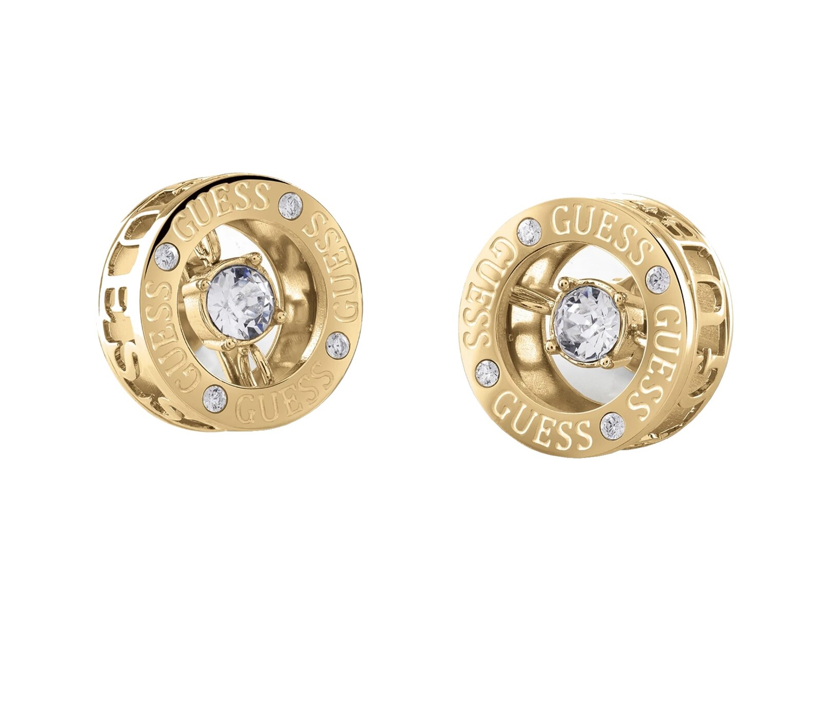 Guess Pozlacené náušnice pecky Solitaire JUBE01464JWYGT/U