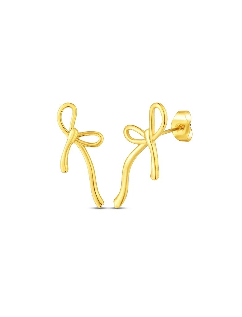 Vuch Moderní pozlacené náušnice Mašličky Stellara Gold