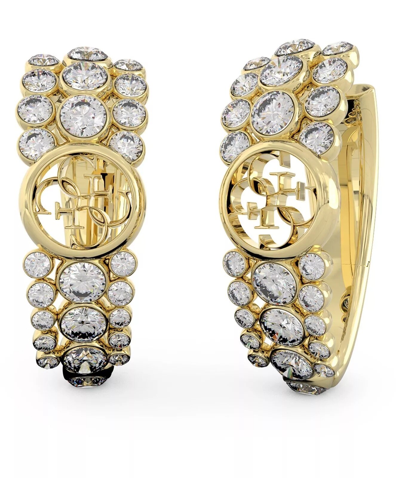 Guess Kruhové pozlacené náušnice Perfect Illusion JUBE03367JWYGT-U