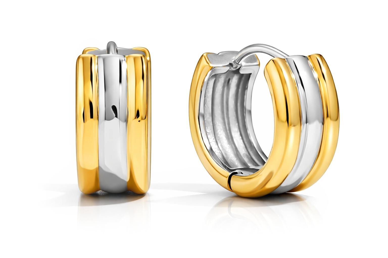 Troli Kruhové bicolor náušnice z oceli VJDE0306081-PS