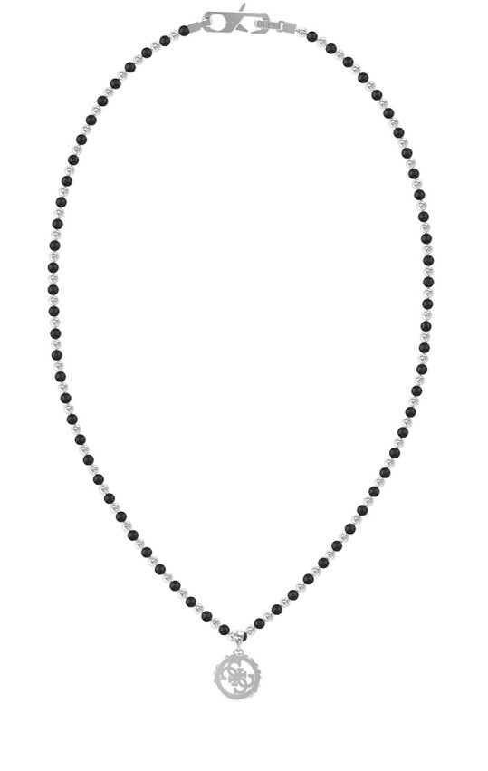 Guess Ocelový náhrdelník s onyxem Log-in JUMN03036JWSTBKT/U