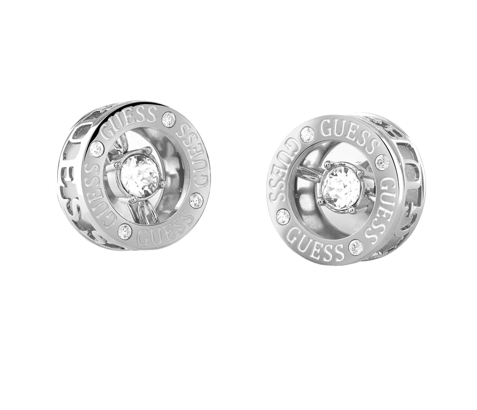 Guess Elegantní ocelové náušnice pecky Solitaire JUBE01464JWRHT/U