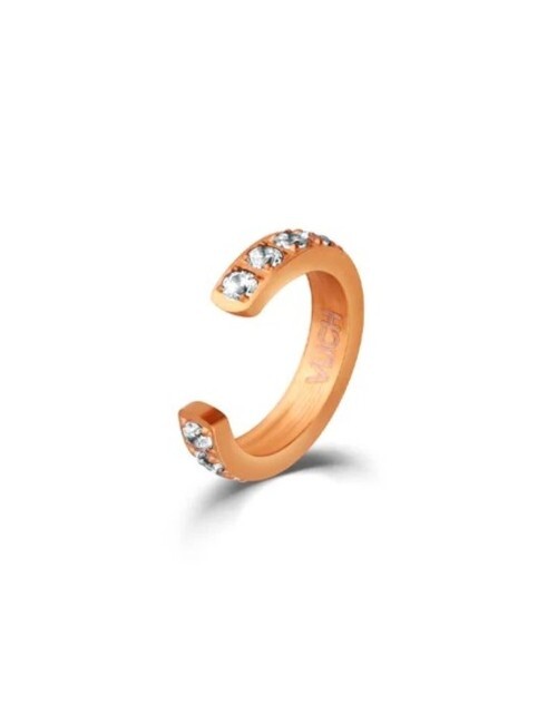 Vuch Třpytivá single pozlacená záušnice Thal Rose Gold