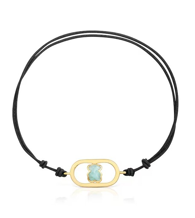 Tous Černý nylonový náramek s amazonitem Camille 1004561200