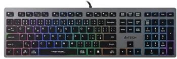 A4tech FStyler FX60, kancelářská klávesnice s neonovým podsvícením, USB, CZ, šedá