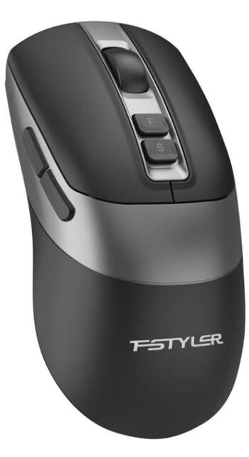 A4tech FStyler FB50CS Plus, bezdrátová tichá kancelářská myš, BT+2,4GHz, černá
