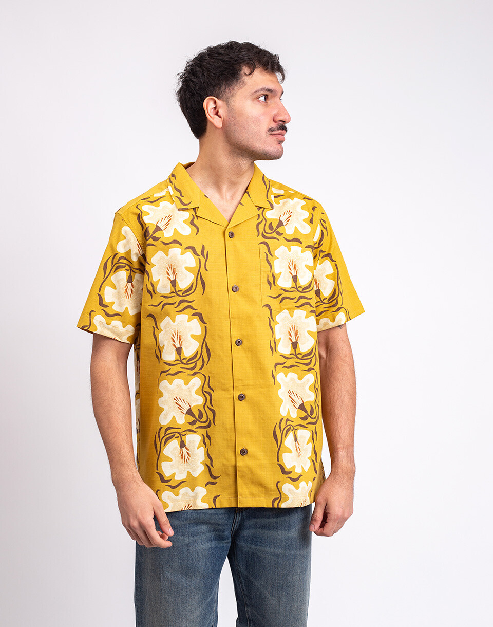 Patagonia M's Tidal Threads Camp Shirt Future Flowers: Honey Gold L