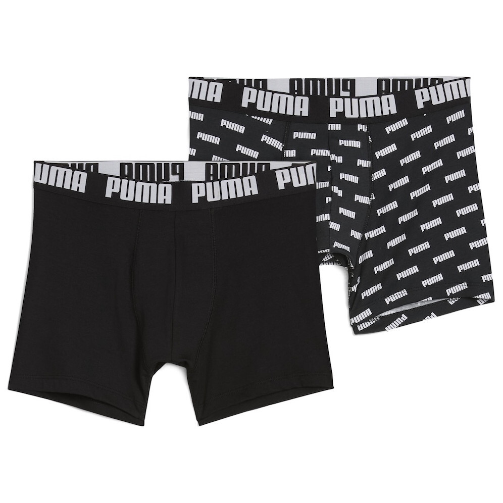 Pánské boxerky Puma Everyday Logo Print Boxers 2P Velikost: XL / Barva: černá