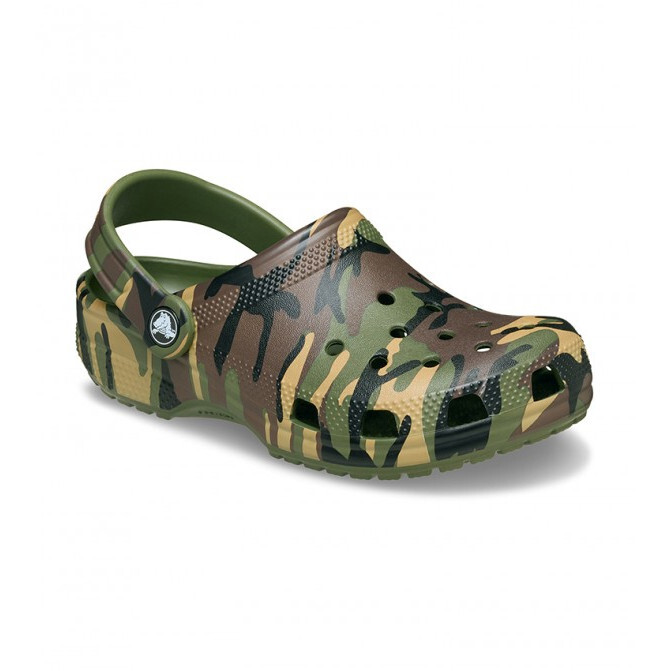 Dětské pantofle Crocs Classic Camouflage Clog Army Green/Multi Velikost bot (EU): 34-35 / Barva: zelená