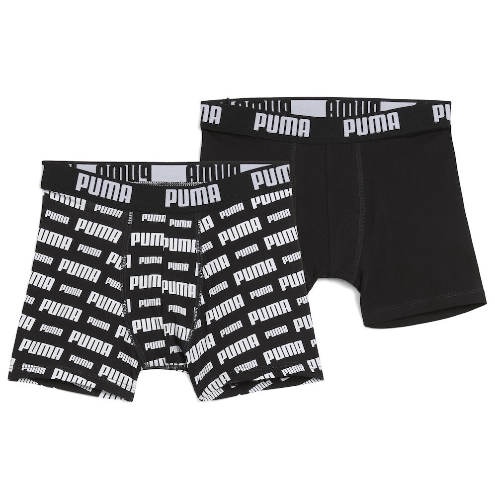 Chlapecké boxerky Puma Everyday Logo Print Boxers 2P Dětská velikost: 128 / Barva: černá