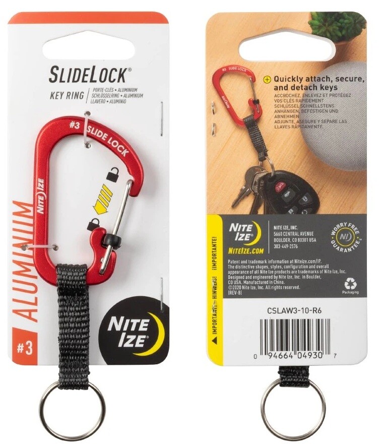 Klíčenka Nite Ize® SlideLock Key Ring Aluminum Barva: červená