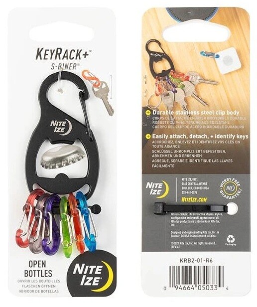Klíčenka s karabinou Nite Ize® Keyrack + S-Biner Barva: černá
