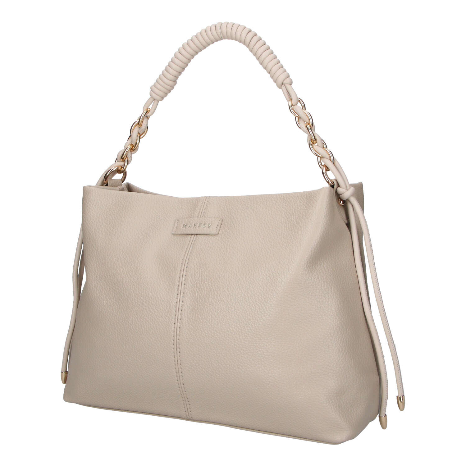 Luxusní dámská koženková kabelka do ruky MaxFly Bodi, tmavě béžová