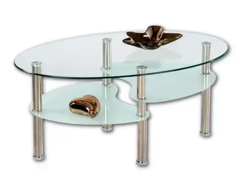 Oválný konferenční stolek ze skla Wave