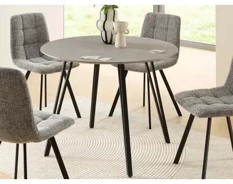 Kulatý jídelní stůl Floris 100 cm, imitace šedého kamene