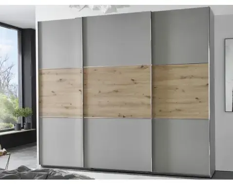 Šatní skříň Indiana A, 250 cm, šedá sahara/dub artisan