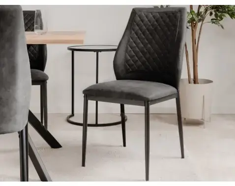 Jídelní židle Lille, antracitová vintage optika kůže