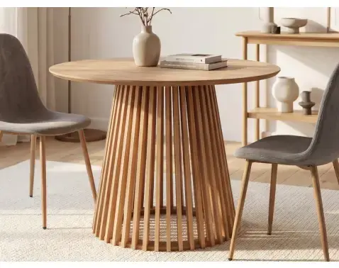 Kulatý jídelní stůl Siluet 100 cm, světlý jasan