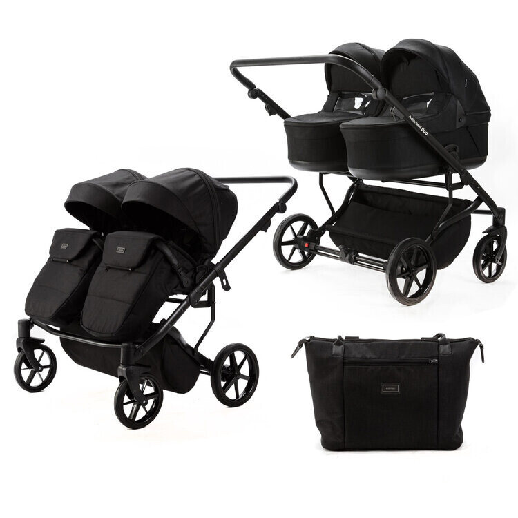 ADAMEX Kočárek dvojčatový Leo Black